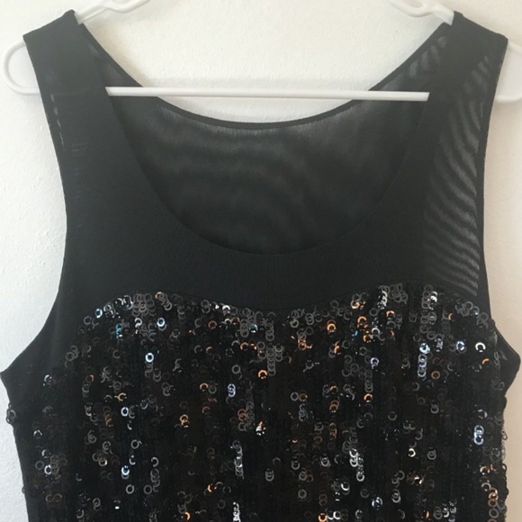 Express Black Sequin Party Dress Sz L - HOST PICK - Picture 4 of 8